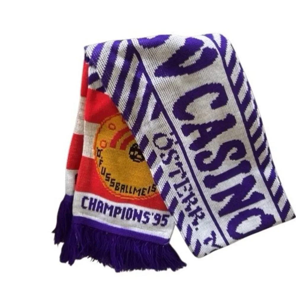 VTG 1995 SV Austria Salzburg Champions Fan Scarf Reversible Purple White Mint
